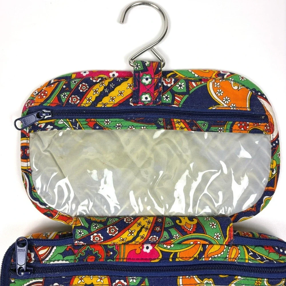 Vera Bradley Hanging Travel Organizer Venetian Paisley Blue Orange Fuscia Pockts